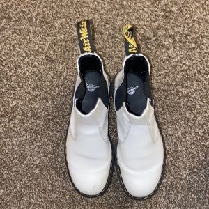 White plate form slip on Doc Martens